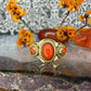 14 karaat gouden bloedkoraal ring
