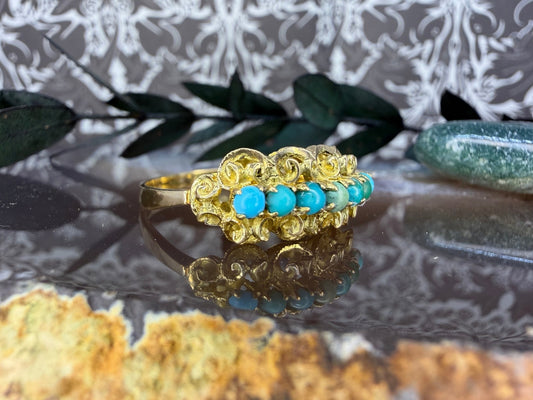 18 karaat gouden turkoois ring