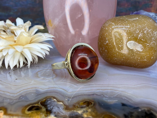 8 karaat barnsteen ring