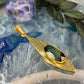 14 karaat gouden hanger met groene spinel