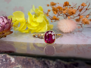 14 karaat gouden robijn ring