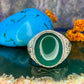 Zilveren ring met groene steen