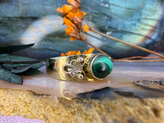 8 karaat malachiet ring