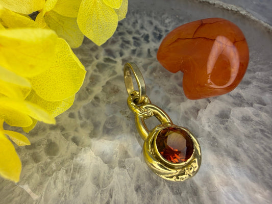 14 karaat gouden spinel hanger