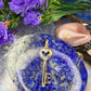 14 karaat gouden sleutel bedel met diamantjes