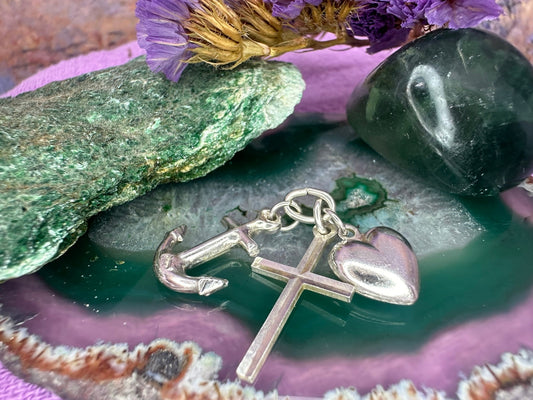Zilveren hanger geloof hoop en liefde