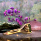 9 karaat gouden ring met jade en diamant
