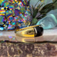 8 karaat onyx en diamant ring