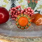 14 karaat gouden bloedkoraal ring