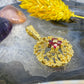 14 karaat gouden hanger met robijn