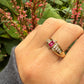 14 karaat gouden ring met robijn