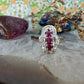 14 karaat witgouden ring met spinel en diamant