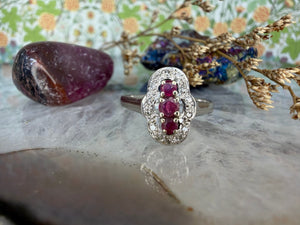 14 karaat witgouden ring met spinel en diamant
