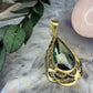 14 karaat gouden groene topaas hanger
