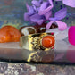 14 karaat gouden bloedkoraal ring