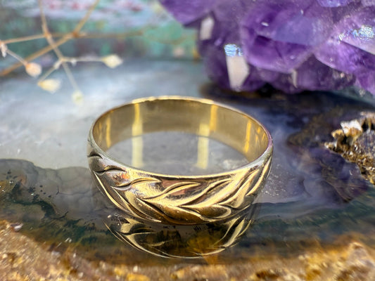 9 karaat gegraveerde ring