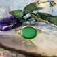 14 karaat gouden chrysopraas ring