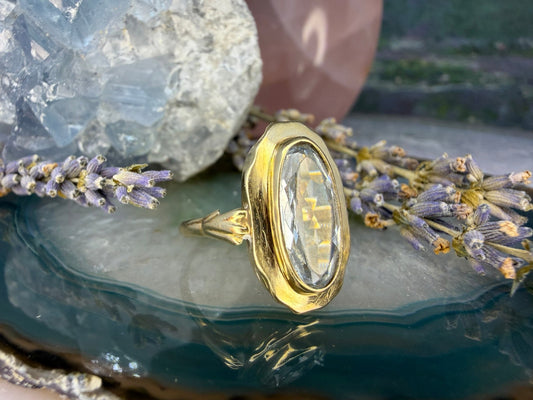 14 karaat gouden topaas ring