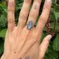 Zilveren ring met blauwe steen