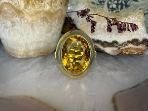 14 karaat gouden citrien ring