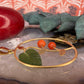 18 karaat gouden hanger met jade en bloedkoraal