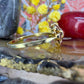 14 karaat gouden ring met bloedkoraal