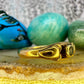 14 karaat gouden ring met groene spinel