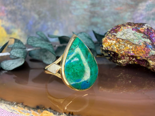 14 karaat gouden turkoois ring