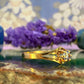 14 karaat gouden ring met blauwe spinel