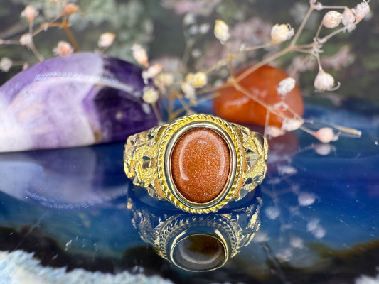 14 karaat gouden ring met goudsteen
