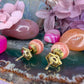 8 karaat rhodochrosiet oorknoppen