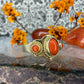 14 karaat gouden bloedkoraal ring