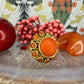 14 karaat gouden bloedkoraal ring