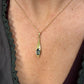 14 karaat gouden hanger met groene spinel