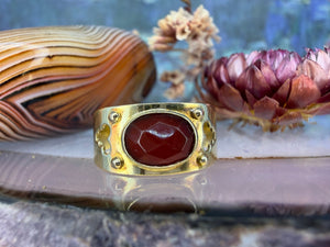 14 karaat gouden carneool ring