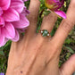 9 karaat gouden ring met jade en diamant