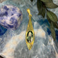 14 karaat gouden hanger met groene spinel