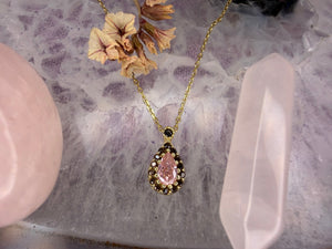 14 karaat gouden ketting met toermalijn hanger