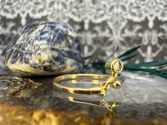 14 karaat gouden ring met diamant