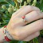 14 karaat gouden bloedkoraal ring