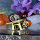 14 karaat gouden bloedkoraal ring