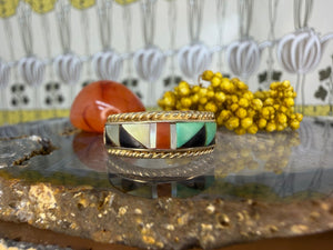 14 karaat gouden ingelegde ring