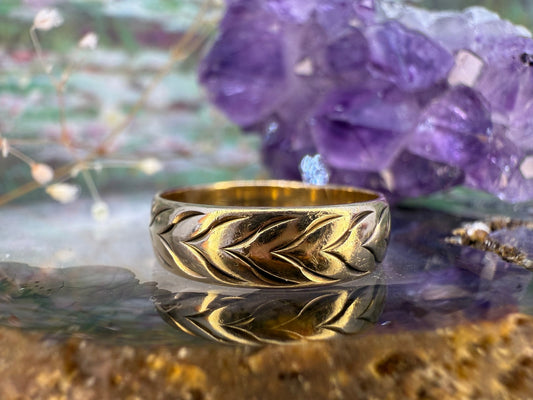 9 karaat gegraveerde ring