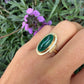 14 karaat gouden malachiet ring