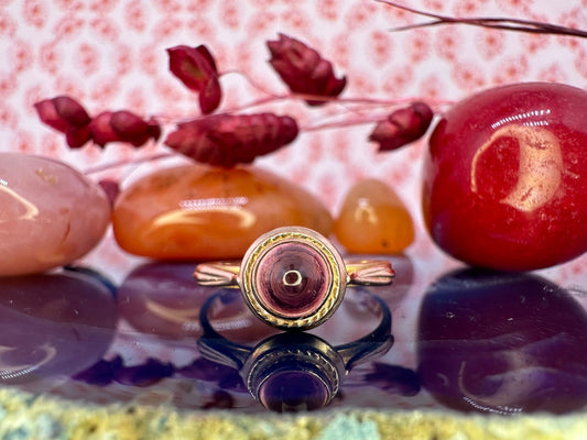14 karaat gouden ring met roze diamant