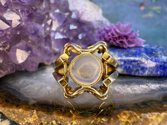 14 karaat gouden ring met maansteen
