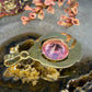 14 karaat gouden hanger met roze saffier
