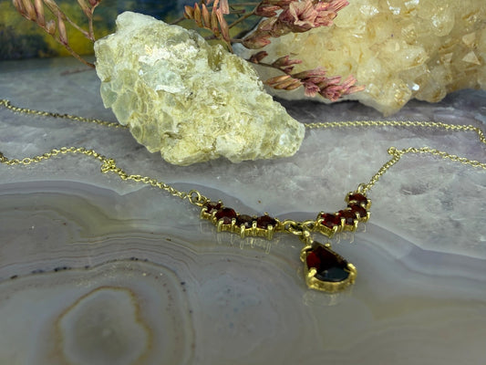 8 karaat granaat ketting