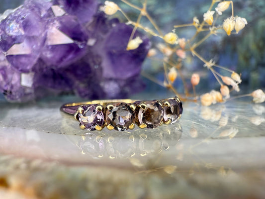 9 karaat ring met amethisten