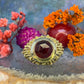 14 karaat gouden ring met granaat